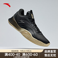 安踏（ANTA）風(fēng)洞5丨低幫籃球鞋秋新款運(yùn)動(dòng)鞋男緩震透氣實(shí)戰(zhàn)場(chǎng)外籃球鞋 【革面】基礎(chǔ)黑-8 40