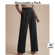 ABERCROMBIE & FITCH女裝春秋美式復(fù)古氣質(zhì)白領(lǐng)通勤百搭高腰闊腿褲KI156-2403 黑色 29 S (155/76A)短版
