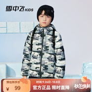 雪中飛童裝兒童輕薄羽絨服男童新款中大童女童薄款外套冬 淺綠迷彩 120