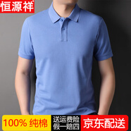 恒源祥短袖t恤男夏季新款中青年男士商務(wù)休閑純棉翻領(lǐng)半袖polo體恤衫 寶蘭 2XL 180 建議160斤-175斤