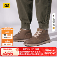 CAT卡特馬丁靴工裝靴男鞋牛皮休閑通勤新復(fù)古回潮高幫皮靴P725612 淺褐色 41