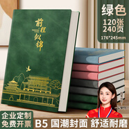 名遇筆記本子b5加厚日記本高顏值記事本男女生商務(wù)辦公會(huì )議記錄皮面本學(xué)生文具開(kāi)學(xué)季必備 綠色/240頁(yè)