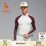 SUNVIEW GOLFsvg高爾夫春季新款男裝時(shí)尚美拉德拼色長袖t恤翻領(lǐng)POLO衫運(yùn)動(dòng)上衣 白色（62） S