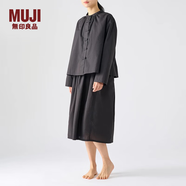 無印良品 MUJI 女式 棉 寬版半身裙 長(zhǎng)款女春秋睡裙 純棉全棉 FD95CC3A 黑色 M (155/68A)