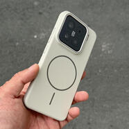 科意威Beats同款鈦灰色Magsafe強磁吸充電適用小米17手機殼17pro磨砂水泥灰14奢華K80超薄亞克力硬外套7 細圈磁吸【米白色】柔潤pc 小米13