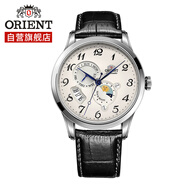 東方（ORIENT）雙獅手表男 日本男士機械表 商務(wù)休閑男表月相風(fēng)格腕表RA-AK0003S