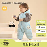 巴拉巴拉balaOne童裝兒童羽絨服連體衣2025冬裝哈衣爬服萌趣208425120204