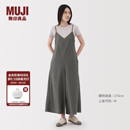 無(wú)印良品（MUJI）女式 易干彈力泡泡紗連體褲女士褲子闊腿褲25年夏季 女裝 深灰色 L (165/88A)