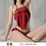 夢回大唐蝴蝶飾胸令妃裝古風(fēng)性感顯瘦仙女睡衣改良漢服中國風(fēng)套裝 古典肚兜紅 均碼80130斤