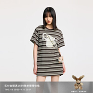RE'VAN芮范2025夏季新品設(shè)計(jì)師款咖啡杯印花T恤連衣裙RL31101142 咖啡（條） S /36