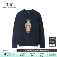 Teenie Weenie Men小熊男裝落肩質(zhì)感站立熊圓領(lǐng)法式慵懶風(fēng)毛衣 黑色 M