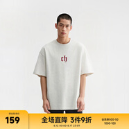 CHINISM  CH赤塵美式?jīng)龈兴俑啥绦鋞恤男士夏季潮流寬松休閑五分袖上衣 花灰色 XL