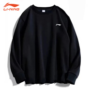 李寧（LI-NING）衛(wèi)衣男女情侶春秋新品運動連帽外套長袖套頭休閑上衣寬松運動服 標(biāo)準(zhǔn)黑（小標(biāo)-常規(guī)款） L