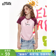 妖精的口袋【騙騙你】治愈萌寵22色短袖t恤女2025年夏季彩色多巴胺寬松上衣 彈簧小狗粉色 建議拍大一碼 S