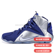 耐克（NIKE）Lebron12WhatIf詹姆斯12拼色防滑輕便高幫實戰(zhàn)籃球鞋男款銀藍(lán) 44