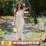 Olrain【七夕】歐芮兒吊帶碎花連衣裙夏季女裝浪漫優(yōu)雅長(cháng)裙子度假沙灘裙 波點(diǎn) L