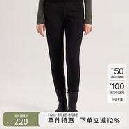 Marc O'Polo/MOP 春季新款黑色針織磨毛保暖修身小腳休閑褲女 黑色990 XXS