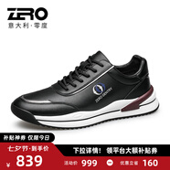 零度Zero運動(dòng)鞋男新款頭層牛皮休閑男鞋時(shí)尚舒適低幫緩震回彈慢跑鞋男 黑色 40 拍比運動(dòng)鞋小一碼