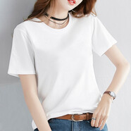 妃麗慕尚（FEILIMUSHANG）t恤女2025夏季時(shí)尚ins超火純棉短袖T恤學(xué)生韓版寬松顯瘦上衣服潮 90白色 L