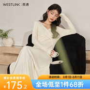 西遇法式v領(lǐng)打底衫長袖針織連衣裙2024年春冬季新款高級感長裙 杏色 M