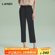 藍(lán)地（LANDI）[百搭經(jīng)典]LANDI煙墨黑氣質(zhì)修身直筒正裝褲西裝褲夏新品 煙墨黑 M