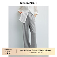 迪賽尼斯（DESIGNICE）2024年春季新款通勤風(fēng)簡(jiǎn)約寬松高腰衛(wèi)褲百搭黑色休閑褲女 灰色 M