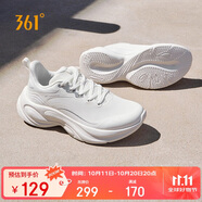 361°運(yùn)動(dòng)鞋女鞋秋季防潑水靈狐休閑軟底白色慢跑步鞋子女682532244-1