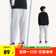 安踏兒童褲子男童運動長褲2024春新款簡約舒適彈力衛(wèi)褲男女童長褲 【冬季加絨-男】CD17花灰-1 100 cm/小童