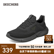斯凱奇（Skechers）夏季男鞋新款輕便一腳蹬透氣網(wǎng)面休閑運(yùn)動(dòng)跑步鞋百搭慢跑鞋210281 全黑色/210281-BBK 41.5