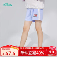 迪士尼寶寶（Disney Baby）迪士尼童裝女童短褲清爽夏日米妮時尚五分褲輕巧 淺紫藍(lán) 3歲/身高100cm
