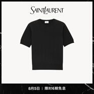 YSL圣羅蘭【禮物】女士羊毛黑色T恤式毛衫 黑色 M