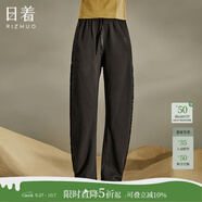 日著設(shè)計(jì)師女裝2025秋季新款運(yùn)動(dòng)休閑寬松顯瘦高級(jí)窄版直筒長褲子 客黑 M
