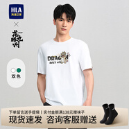 HLA海瀾之家短袖T恤男24新款龍騰九州IP系列短袖男夏HNTBJ2W200A 米白花紋L0 XS 160/80A