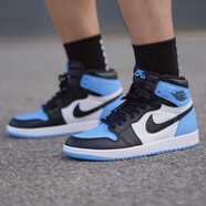 耐克（NIKE）【潮】Air Jordan aj1男鞋中高幫休閑運動透氣舒適百搭防滑籃球鞋 DZ5485-400 藍黑白 44.5