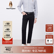 Hush Puppies暇步士男裝秋簡(jiǎn)約百搭易打理高彈修身商務(wù)休閑褲 097黑色3 38