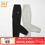 361°運(yùn)動(dòng)褲女季秋季直筒加絨針織長褲束腳女子常規(guī)舒適褲子女 【束腳】超級(jí)黑 L