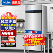 海爾（Haier）商用冰箱四門(mén)冰柜大容量不銹鋼立式冷藏保鮮柜冷凍速凍柜廚房酒店后廚高身雪柜 【頂配海盈款】風(fēng)冷無(wú)霜EPP殺菌 雙門(mén)單溫451升