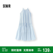 森馬（Semir）連衣裙女海邊度假掛脖兩穿長(zhǎng)裙2025夏季蝴蝶結(jié)初戀裙109325114011