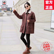 AEMAPE羊羔毛領(lǐng)工裝毛呢外套女秋冬季2025新款韓系百搭小個(gè)子呢子上衣 圖片色 S