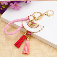 無(wú)品牌手機來(lái)電閃光感應器掛件掛件吊墜女款創(chuàng  )意個(gè)性可愛(ài)韓版掛飾夜T49 R51-粉BV+白扇子