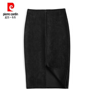 皮爾卡丹（pierre cardin）2025春高腰顯瘦包臀職業(yè)鉛筆裙開衩一步中長(zhǎng)半身裙女 黑色 S