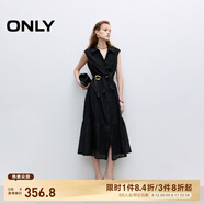 ONLY【七夕禮物】氣質(zhì)淑女風(fēng)中長(cháng)裙無(wú)袖襯衫連衣裙女|125107046 H1Z黑色 XS