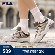 FILA 斐樂(lè )官方女鞋ROSETTA摩登板鞋春新款斑斕鞋運動(dòng)鞋休閑鞋 山灰色/煙玫瑰粉-MR 38