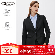 G2000女裝商務(wù)優(yōu)雅西裝外套女長袖女裝標(biāo)準(zhǔn)短款女士西服21711012 黑色/99(西裝) XS