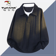 啄木鳥(niǎo)運動(dòng)休閑舒適套裝男女同款百搭時(shí)尚打底衫情侶寬松直筒褲上衣一套 W2232黑色【上衣】 7XL 建議255-275斤