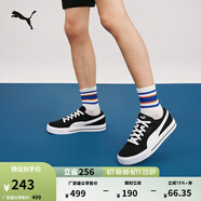彪馬（PUMA）復古彩色透氣帆布板鞋男女百搭休閑小白鞋EVER 386393 黑色-白-01 39