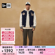 NEW ERA【七夕禮物】紐亦華MLB棉服男女情侶NY夾克棒球服保暖外套 14117432-海軍藍 XL
