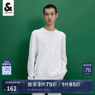 杰克·瓊斯（JACK&JONES）秋冬新款針織衫男士通勤上衣日常休閑圓領(lǐng)格紋織花毛衣男裝 A06雪白 S 170