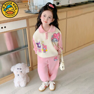 G.DUCKKIDS小黃鴨女童春裝套裝2025新款洋氣兒童裝女孩衣服秋季寶寶運動衛(wèi)衣 粉色美樂蒂立體腳【春秋款】 130 建議120-125cm5-6歲