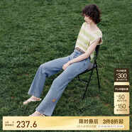 ONLY顯瘦直筒褲牛仔褲女|124232025 J33350水洗牛仔藍 L 